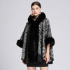 European style Winter Fashion wool coat Shawl thick Big fur collar Warm