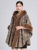 European style Winter Fashion wool coat Shawl thick Big fur collar Warm