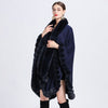 European style Winter wool coat Elegant Shawl thick Big fur collar Long