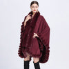 European style Winter wool coat Elegant Shawl thick Big fur collar Long