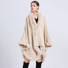 European style Winter wool coat Elegant Shawl thick Big fur collar Long