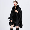 European style Winter wool coat Elegant Shawl thick Big fur collar Long