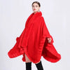 European style Winter wool coat Elegant Shawl thick Big fur collar Long