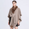 European style Winter Coat Shawl Big fur collar thick wool