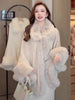 Winter Loose coat imitation Rabbit hair collar Shawl