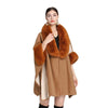 European style Winter imitation Rabbit hair collar Shawl Loose coat