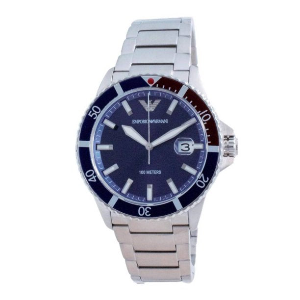 Emporio Armani Blue Dial Stainless Steel Quartz AR11339 100M Men's Watch