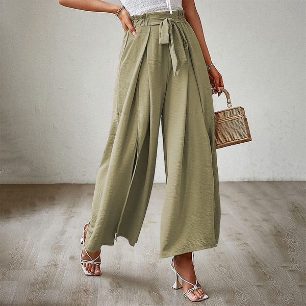 Loose High waist Wide leg Pants with belt