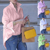 European style women's fashion loose solid color shirt