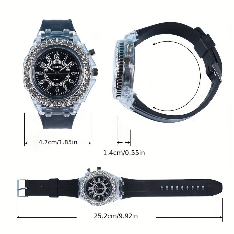 Candy Color Luminous Student Quartz Watch, Teenager's Simple Luminous Quartz Watch FS