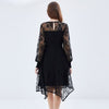 European style Retro Elegant Plus size  Black Lace dress