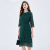 Retro Elegant Green Lace Plus size European style dress