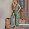 European style 2 pcs set Summer Sleeveless Top Long pants