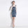 European style new Lace Top+Holes Denim dress