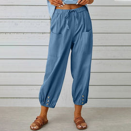 European style Loose High waist Wide leg Pants