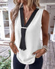 Style Casual V collar European Sleeveless Blouse