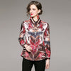 European style Fashion Printed Long sleeved Blouse