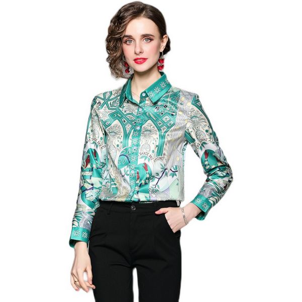 European Fashion Printed Loose Blouse