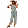 European style Sleeveless Printed Summer Jumpsuits