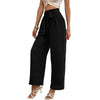 European style Casual Black Wide leg pants