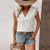 European style Summer Fashion Sleeveless White blouse