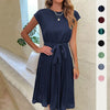 European style Pleated Fashion women dress