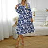 European style Fashion Elegant Square neck Dress