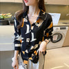 Fashion Polo collar Loose Chiffon Women blouse