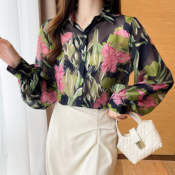 Style Retro Fashion Long sleeve blouse