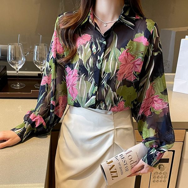 Style Retro Fashion Long sleeve blouse