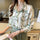 Fashion Chain printed Long sleeve women blouse