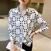 Korean style Fashion Printed Long sleeve Chiffon blouse