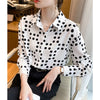 Korean style Fashion Printed Long sleeve Chiffon blouse