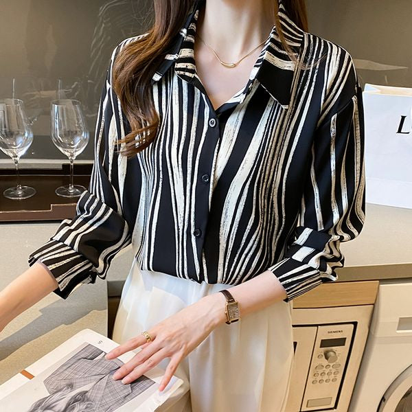 Fashion Stripe Matching White Blouse for women