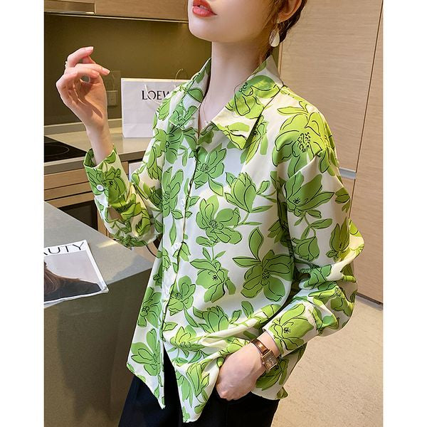 Long sleeve Loose Chiffon Women blouse