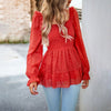 European style Summer Elegant Square neck blouse