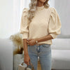 European style Autumn fashion Solid color Casual Top