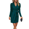 European style Elegant Solid color Slim dress