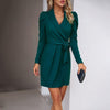 European style Elegant Solid color Slim dress