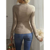 European Fashion Elegant  Blouse V neck Pullovers