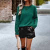 European style Round collar Long sleeve Sweater Blouse