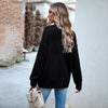 European style Round collar Long sleeve Sweater Blouse
