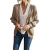 European style Casual Blouse Solid color Cardigans