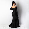 Women's Elegant V neck Split Long dress