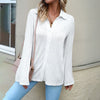 European style Casual Solid color Long sleeve shirt