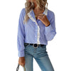 European style Casual Stripe Long sleeve shirt