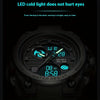 Sports Watch Men's Multifunctional, Luminous Display with Alarm, Chronograph & Stopwatch, Dual Movement, Rubber Case FS