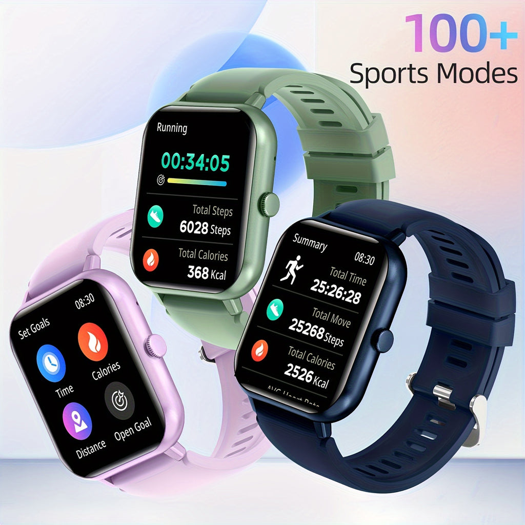 Smartwatch with 4.65cm Touchscreen, Multi-Sport Digital Call & SMS Capabilities, 230mAh Rechargeable Lithium Battery, PC Case, Electronic Drive - Fitness Tracker with Pedometer & 100+ Exercise Modes- FS