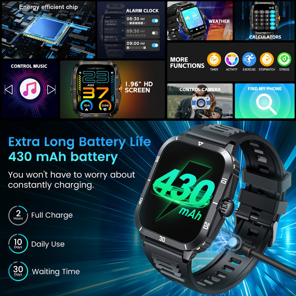 Smart Watch for Men and Women, SYNWOO  4.98cm IPS Touch Screen, Wireless 5.3, IPX-8 Waterproof, Call Function, Magnetic Charging, Fitness & Activity Tracker Compatible with iPhone & Android, Rechargeable, FS