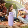 Stainless Steel Water Bottle with Rope Handle, Insulated Dual-Purpose Lid/Drinking Cup, Portable Vacuum Flask for Camping, Cycling, Car, Office - Suitable for Hot & Cold Beverages, FS